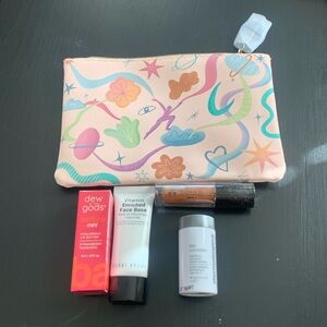 makeup beauty bundle. bag lip butter face primer highlighter exfoliant NEW